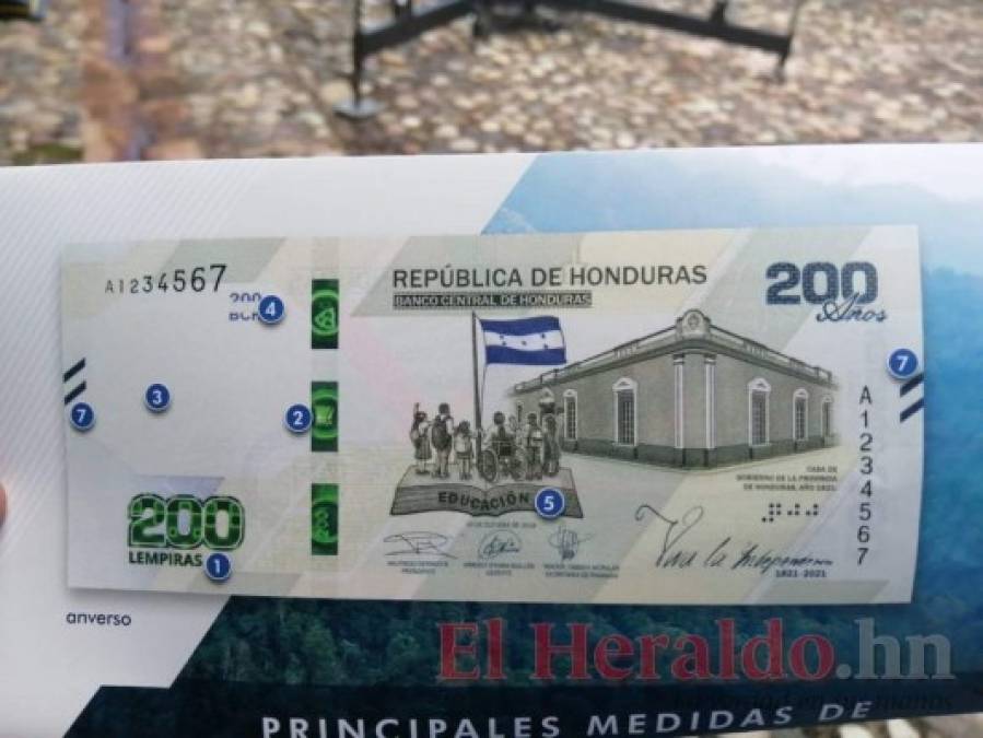 FOTOS: Así luce el billete de 200 lempiras que circulará a partir de septiembre