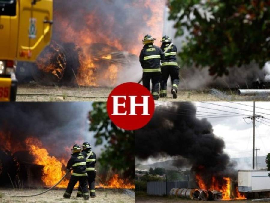 Las imágenes que dejó voraz incendio en planta de la ENEE