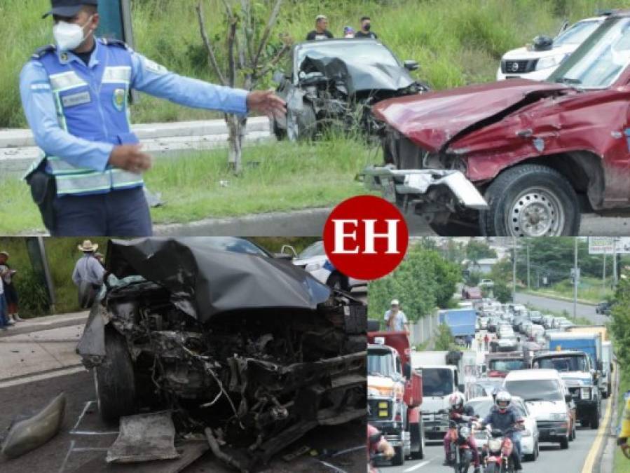 Los destrozos que dejó la triple colisión registrada en el anillo periférico