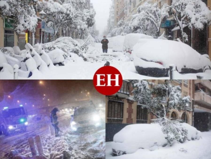 Limpieza en las calles de Madrid tras la nevada Filomena (FOTOS)  