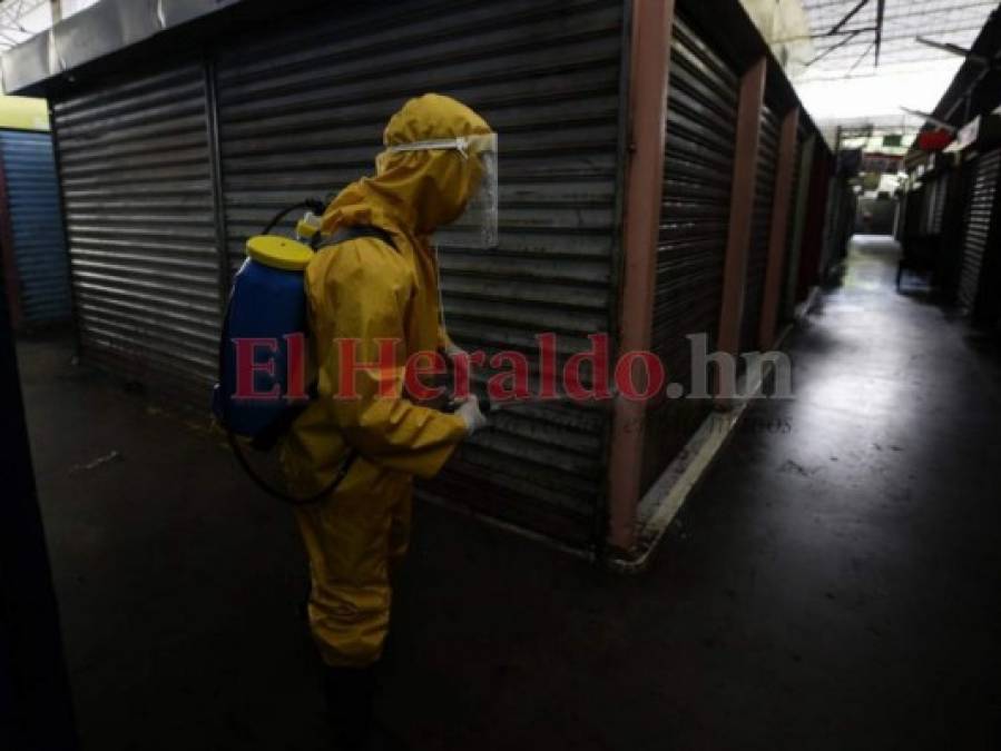 FOTOS: Con fumigación frenan propagación del Covid-19 en mercado La Isla