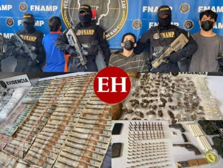 Explosivos, armas, dinero y drogas: decomisos a pandilleros en SPS (FOTOS)