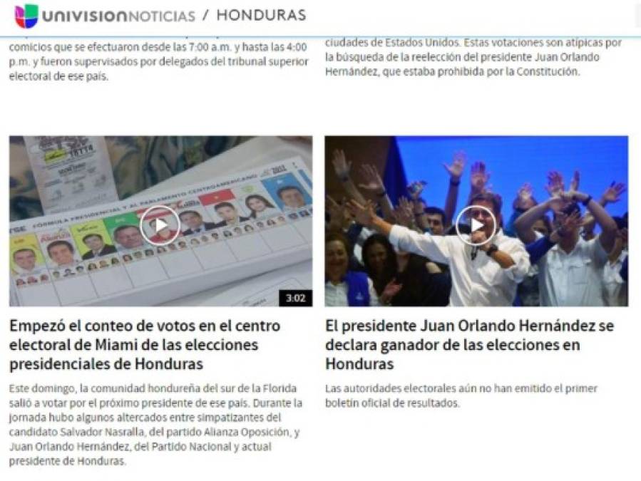 Esto dicen los medios internacionales sobre las elecciones de Honduras