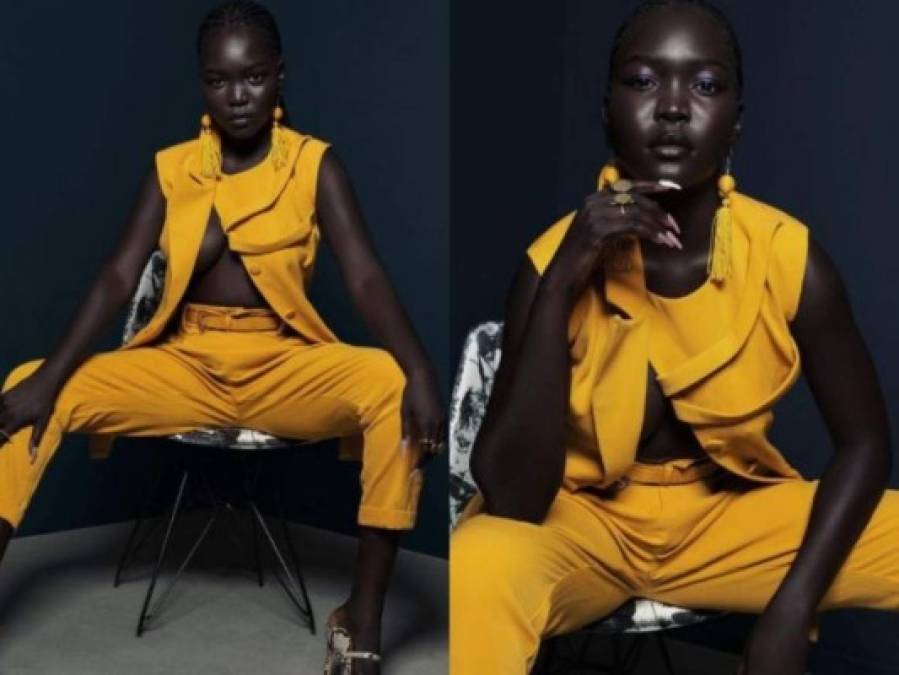 Nyakim Gatwech, la guapa modelo con la piel más oscura del mundo