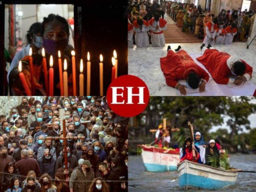 Limitado por el coronavirus, el mundo conmemora el Vía Crucis (FOTOS)