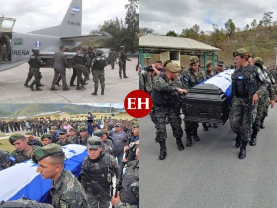 FOTOS: Con honores reciben a policías fallecidos en liberación de 'El Porky'