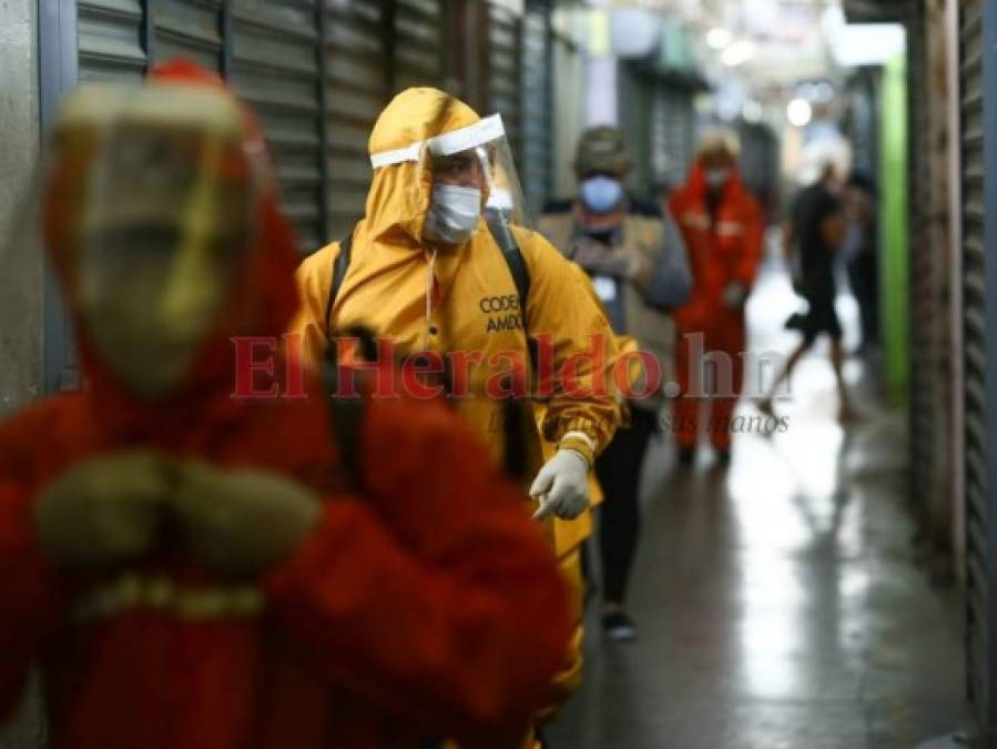 FOTOS: Con fumigación frenan propagación del Covid-19 en mercado La Isla