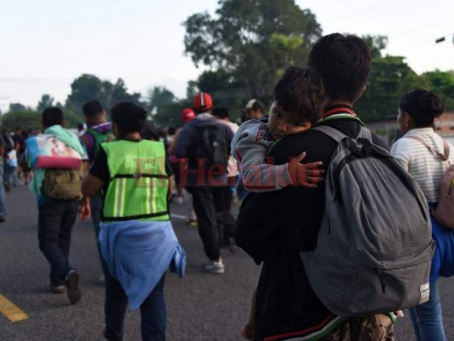 FOTOS: Así fue la llegada de la caravana migrante de hondureños a México