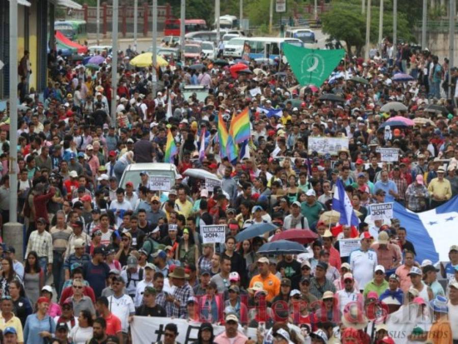 FOTOS: Así se desarrolló la marcha de la Plataforma en Tegucigalpa