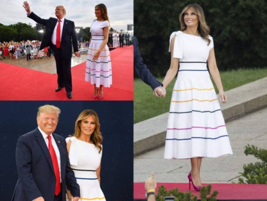 FOTOS: El folclórico vestido de Melania Trump para celebrar el 4 de julio en EE UU