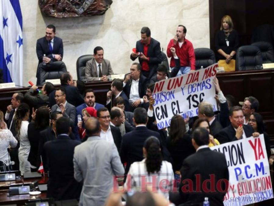 Golpes, quema de la Constitución y botellazos: Así fue el zafarrancho en el Congreso Nacional