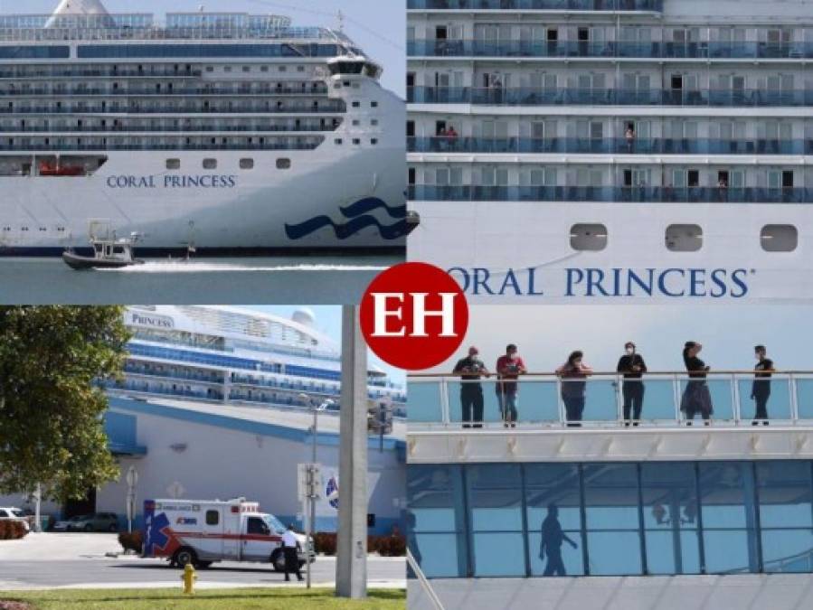 FOTOS: Así atracó en Miami crucero con muertos y enfermos de Covid-19