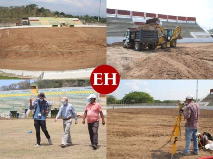 Así avanzan las labores de remodelación del estadio Carlos Miranda de Comayagua (Fotos)