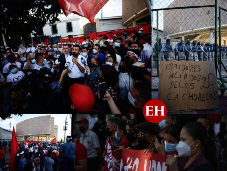 Simpatizantes de Libre protestan por decisiones en sesión preparatoria (FOTOS)