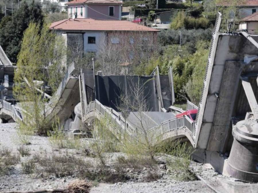 Las fotos que dejó el derrumbe de un puente en Italia