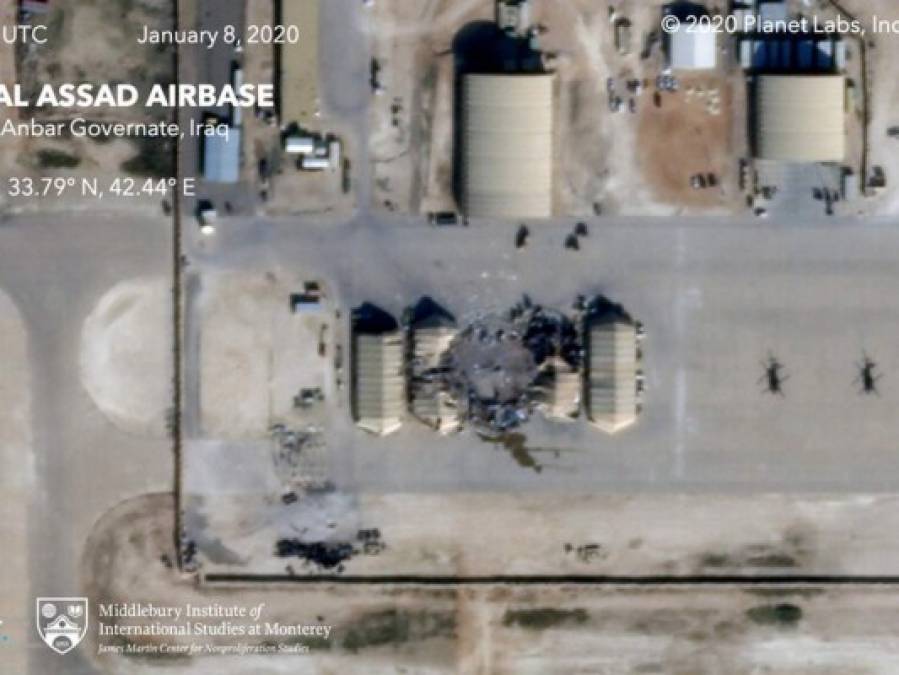 FOTOS: Daños en base de tropas de EEUU tras ataque de misiles iraníes