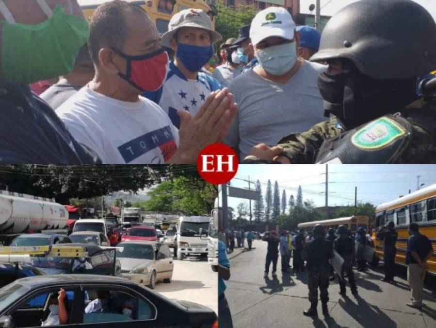 FOTOS: Protestas de conductores de buses y taxis colapsan la capital; exigen operar