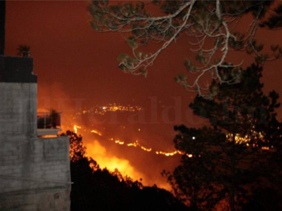 Impactantes imágenes del incendio forestal en El Picacho en Tegucigalpa