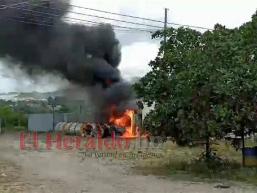 Las imágenes que dejó voraz incendio en planta de la ENEE