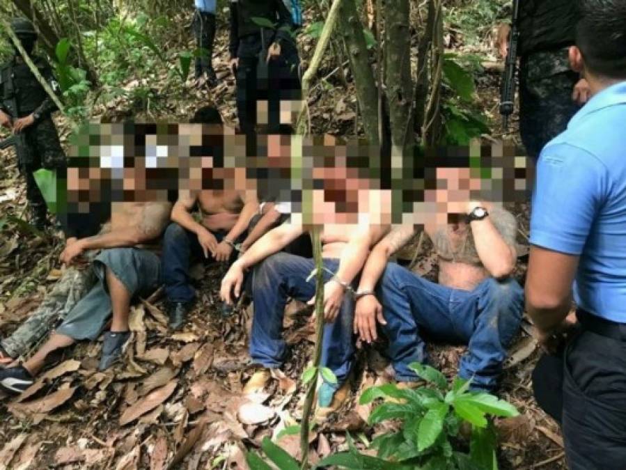 FOTOS: Así fue la captura de 11 presuntos miembros de la MS-13 en El Merendón