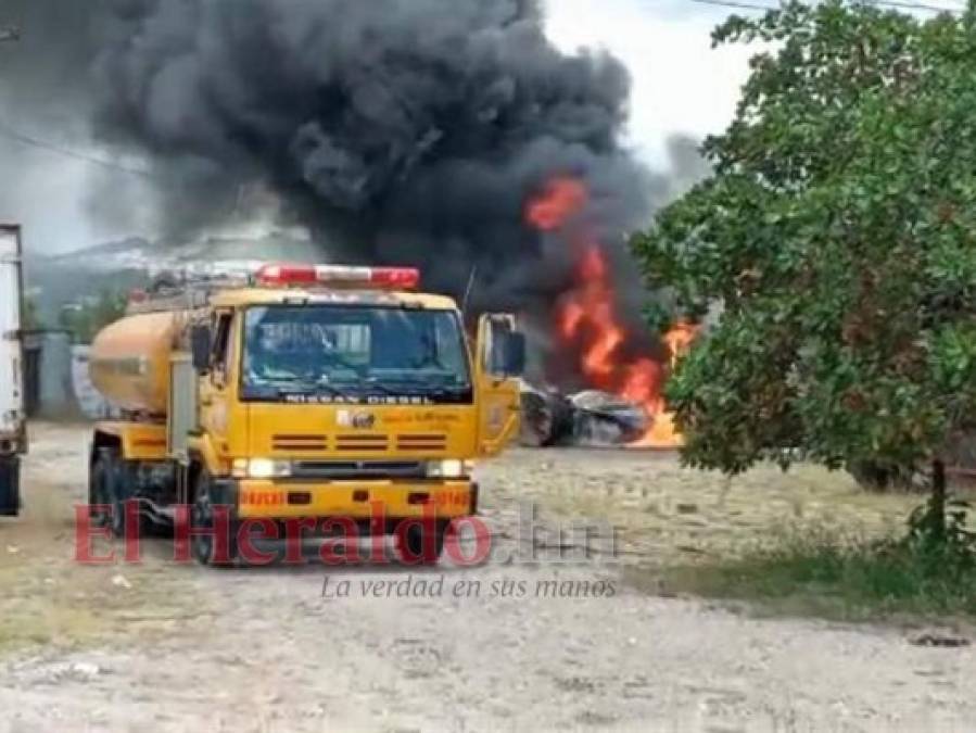 Las imágenes que dejó voraz incendio en planta de la ENEE