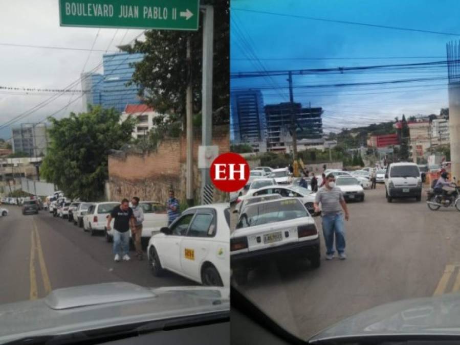 Paro de taxistas: las imágenes del bloqueo y colapso en Tegucigalpa