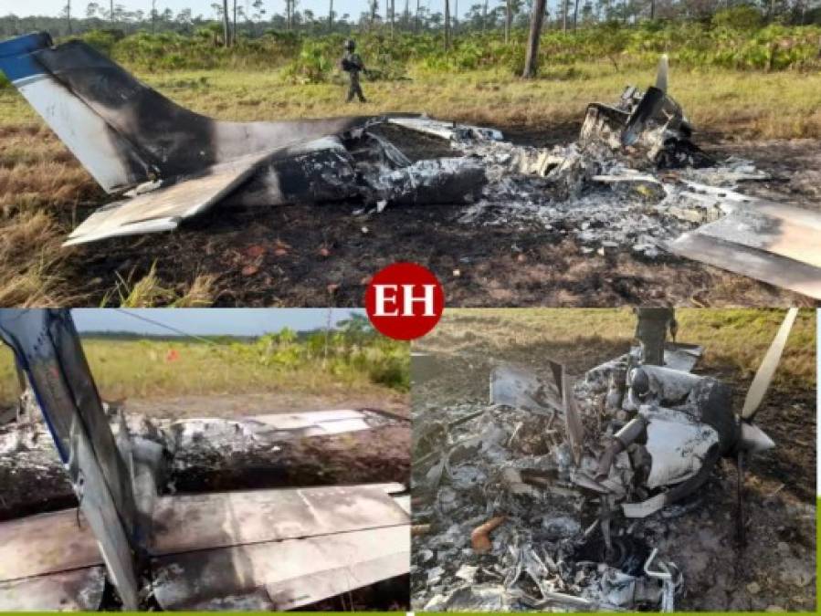 Completamente destruida hallan narcoavioneta detectada en Tabacunta, Gracias a Dios (FOTOS)