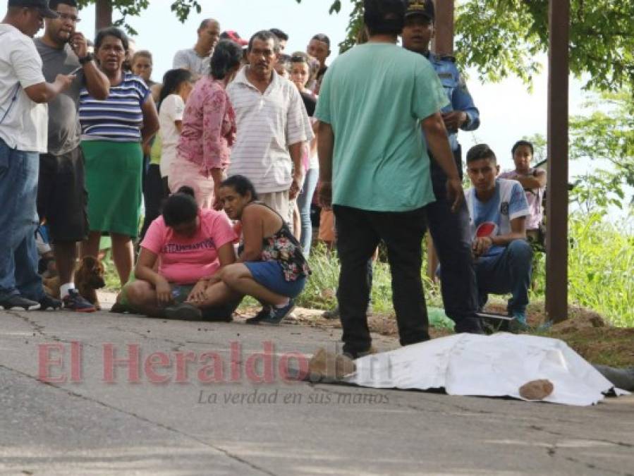 FOTOS: La escena de llanto y dolor que dejó el crimen contra cobrador y su esposa en aldea El Tablón de Tegucigalpa