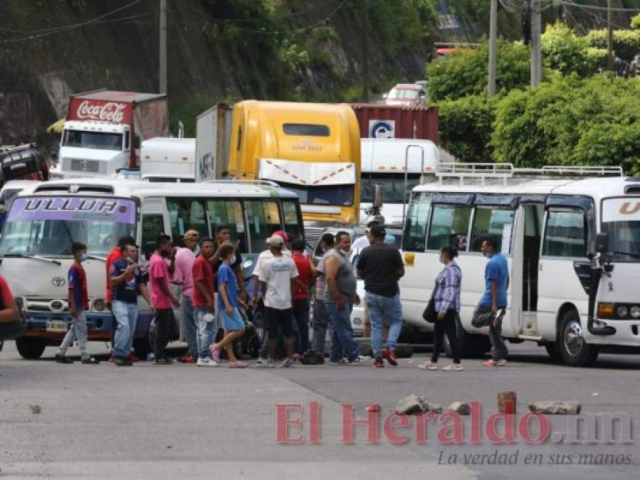 Colapsada la capital durante protesta de transportistas este lunes