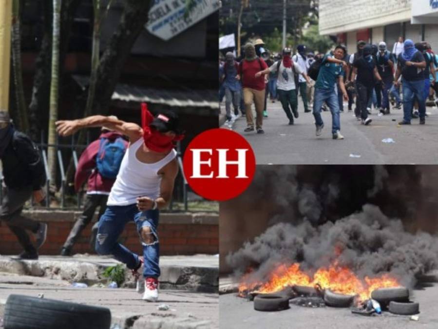 Protesta de la Plataforma concluye en enfrentamiento con la Policía