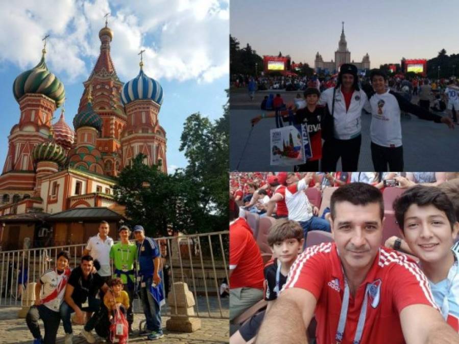 Las fotos de Diego Vazquez, entrenador de Motagua, apoyando a Argentina desde el Mundial Rusia 2018