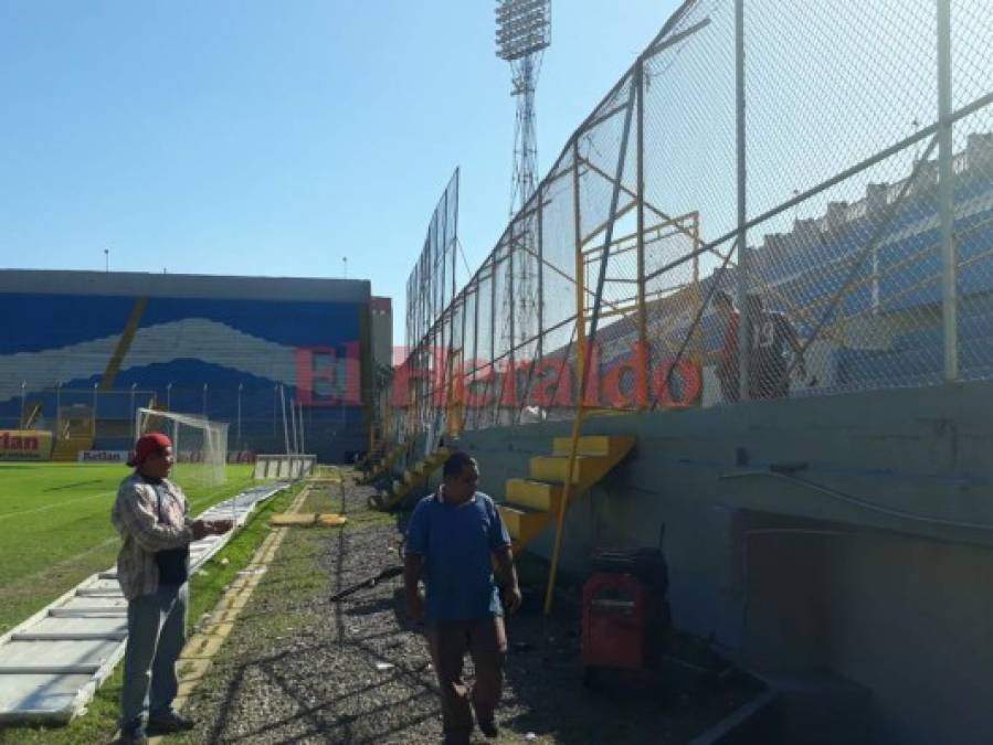 Destrucción y daños en el estadio Morazán tras disturbios en la semifinal Real España vs Marathón