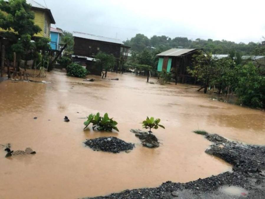 Inundaciones y caída de muros: primeros estragos de Nana en Honduras (FOTOS)