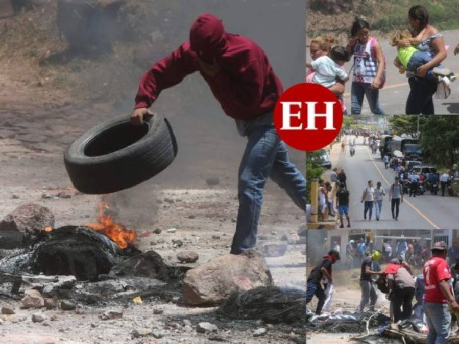 Las protestas en El Chimbo: Quemas, niños gaseados y calles bloquedas