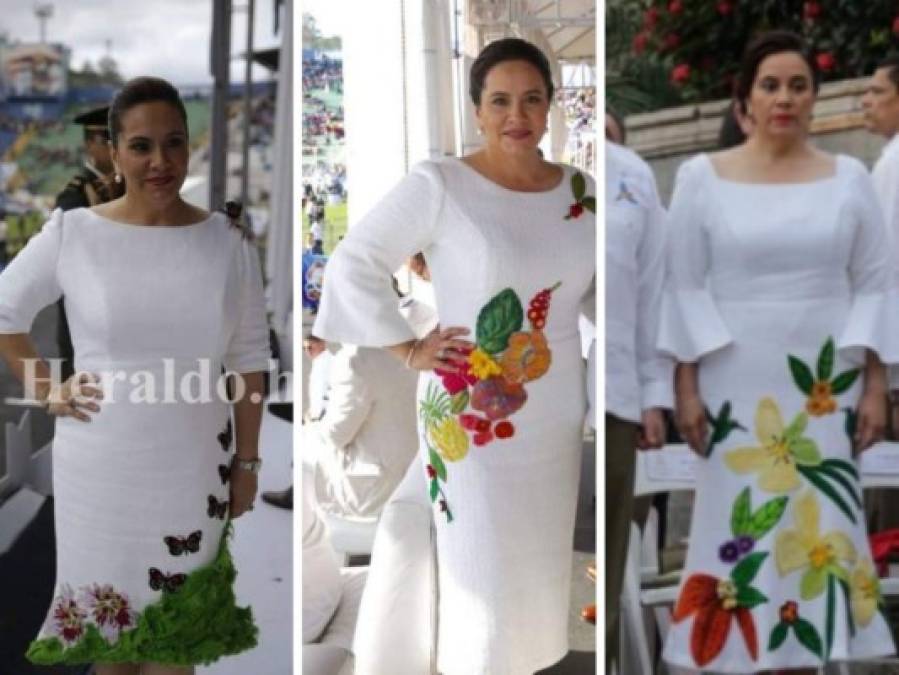 Estos son los vestidos que la primera dama Ana García de Hernández ha usado en los desfiles patrios