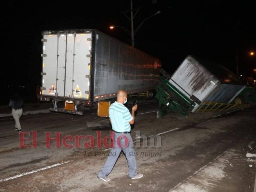 Pérdidas materiales y heridos: Así ocurrió el choque de una rastra con un tractor en la CA-5