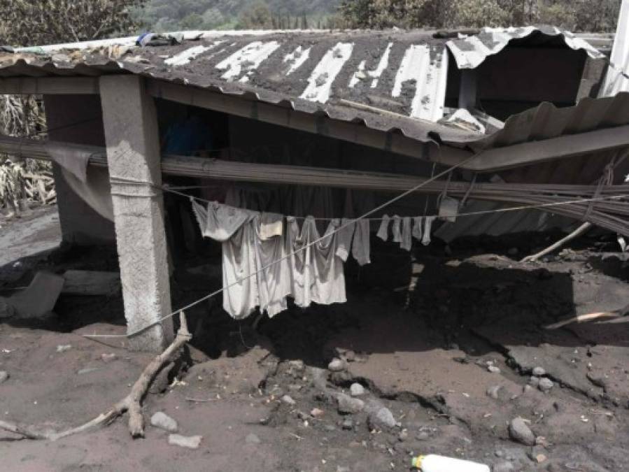 Así quedaron las viviendas de las familias guatemaltecas luego de la erupción del volcán de Fuego