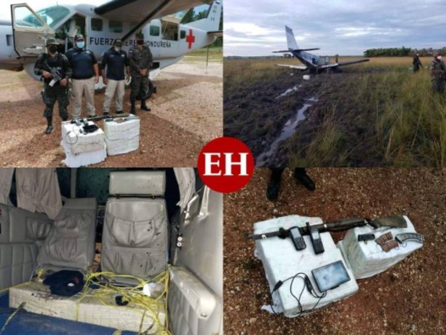 FOTOS: Así fue la incautación de la droga y la narcoavioneta en Brus Laguna