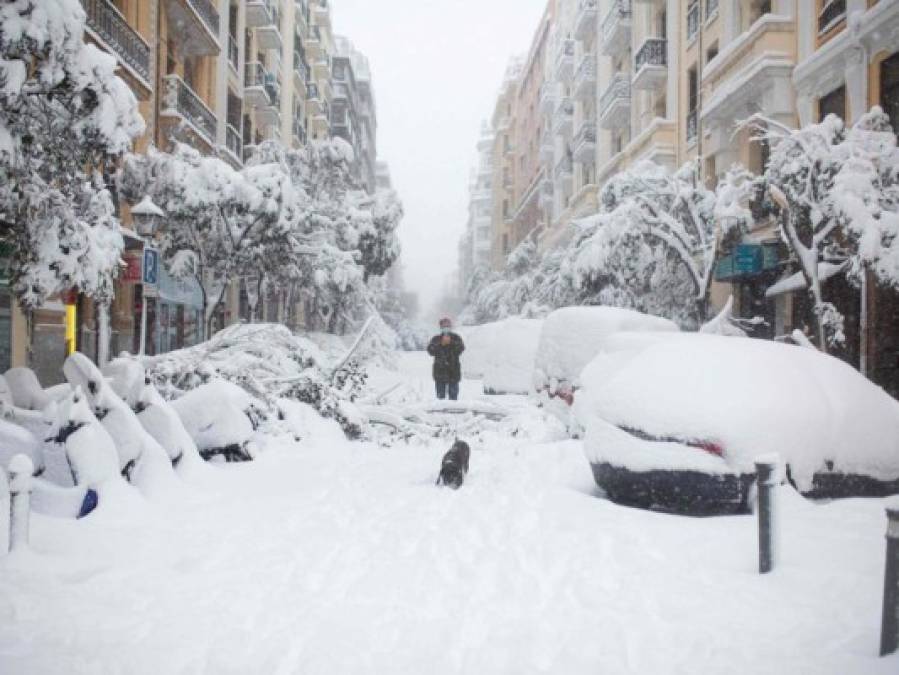 Limpieza en las calles de Madrid tras la nevada Filomena (FOTOS)  