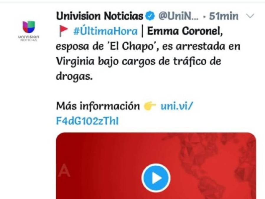 Así informa el mundo sobre la captura de Emma Coronel, esposa de 'El Chapo'
