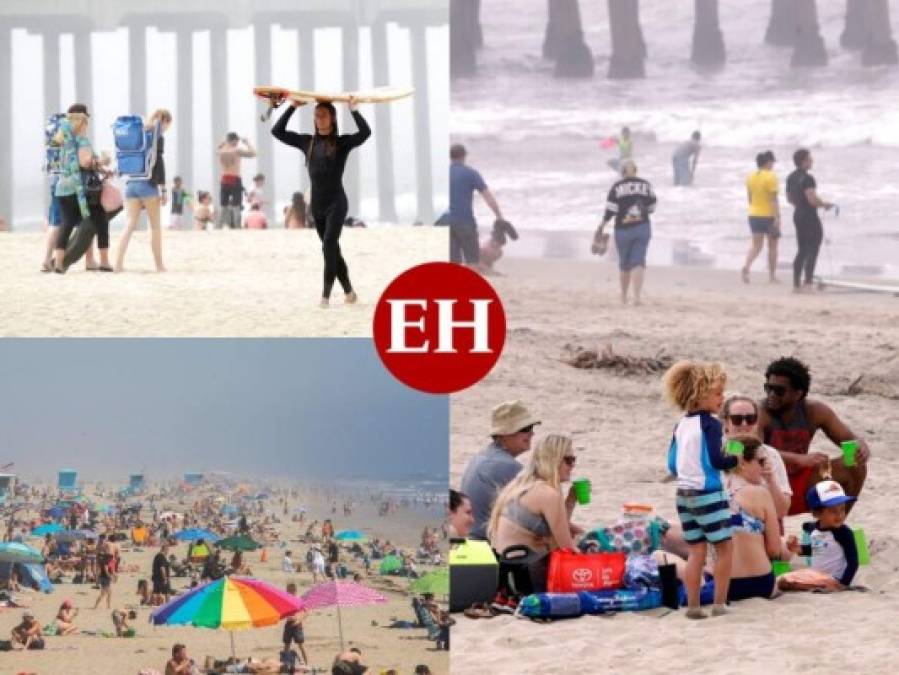 Por altas temperaturas, californianos salen a las playas pese a Covid-19