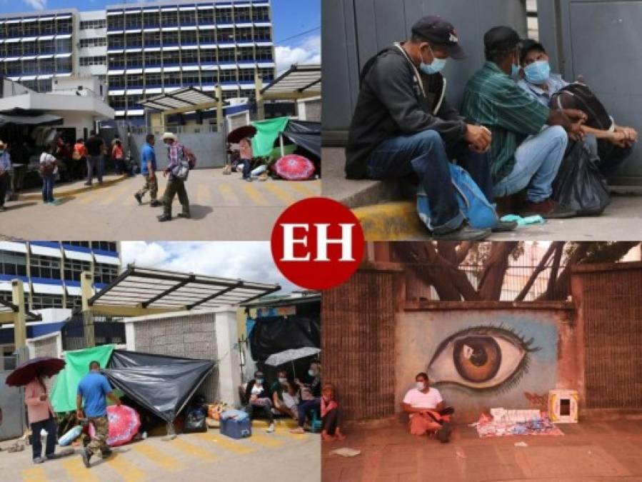 Bajo el Sol, la lluvia y el frío, la dura espera de familiares pacientes en alrededores del Hospital Escuela (FOTOS)