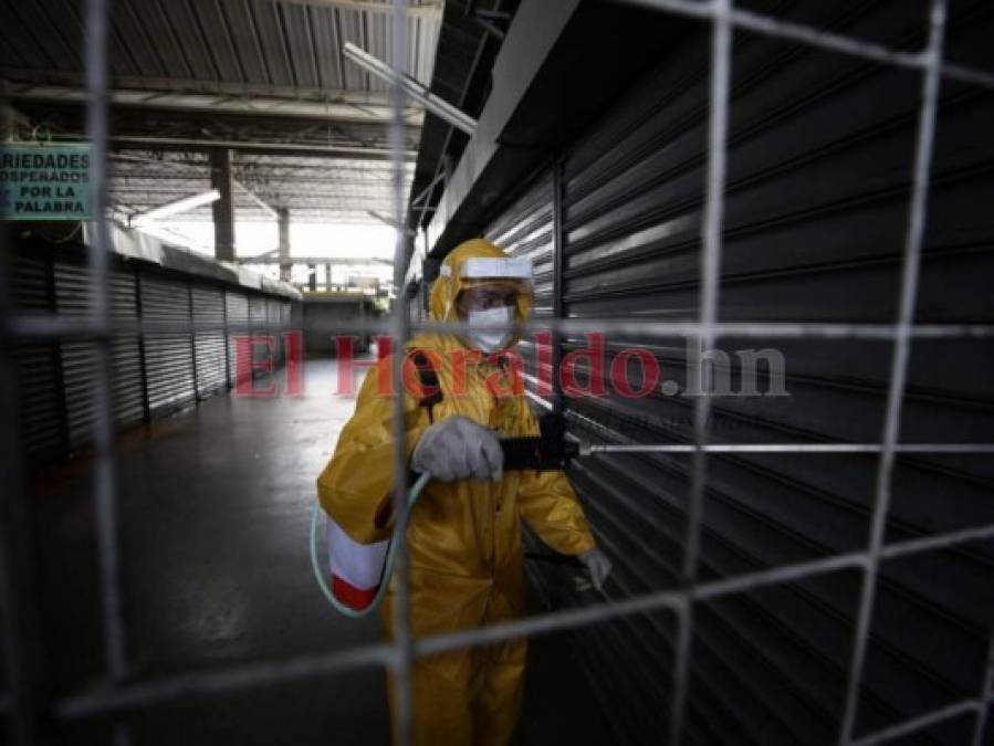 FOTOS: Con fumigación frenan propagación del Covid-19 en mercado La Isla