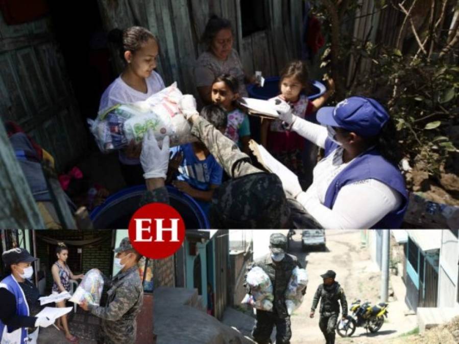 FOTOS: Así fue la entrega de alimentos en colonia Mary Flakes de la capital