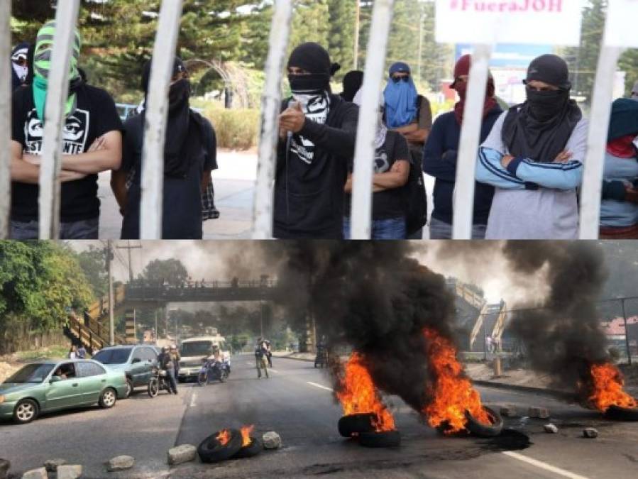 FOTOS: Calles bloqueadas y clases paralizadas deja jornada de protestas en Honduras