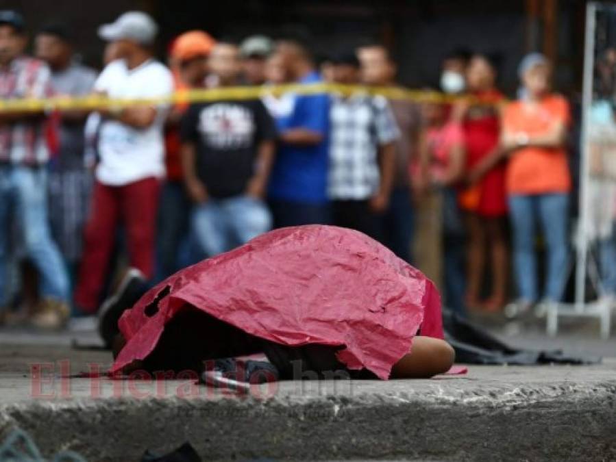 FOTOS: Así quedó la escena del crimen contra dos prestamistas colombianos frente al Instituto Hibueras