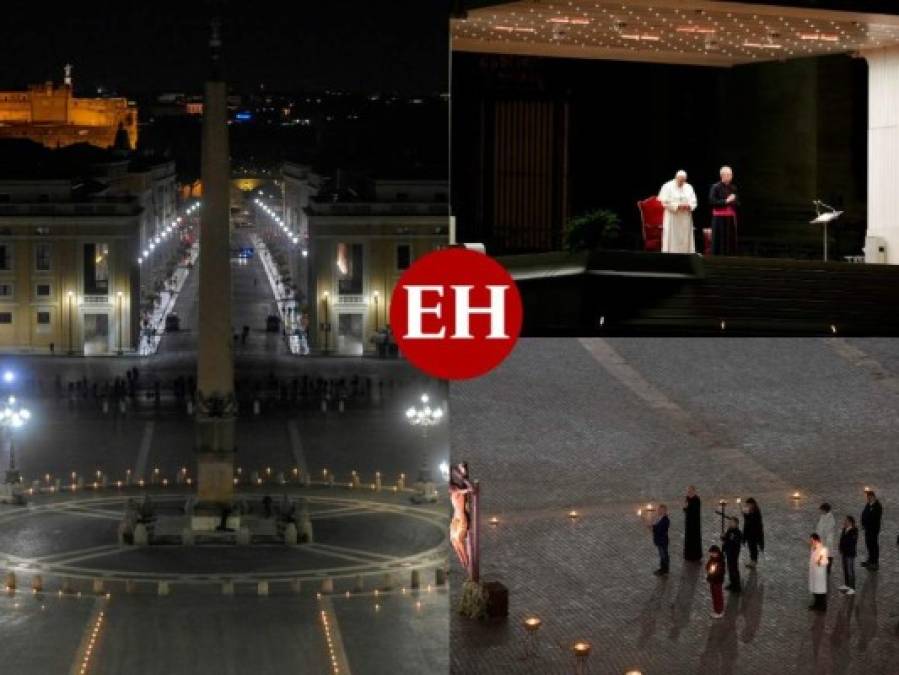 En una plaza vacía y con cinco reos, Papa celebra viacrucis del Viernes Santo