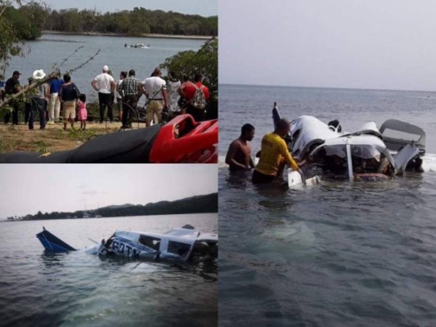 Las imágenes de la avioneta que se estrelló en Roatán y dejó cinco muertos