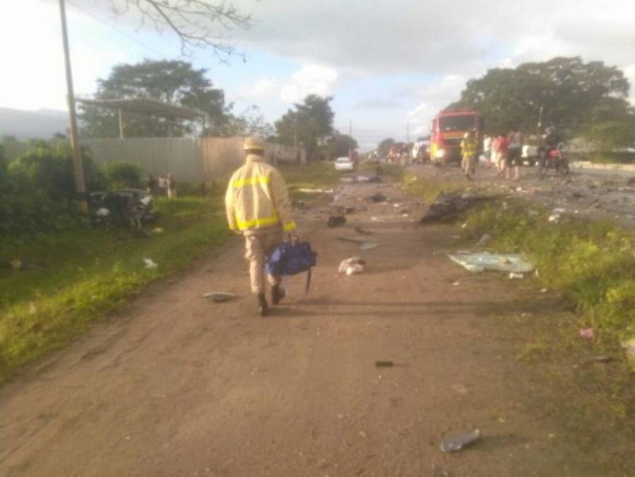 FOTOS: Las tristes imágenes del fatal accidente en El Progreso, Yoro