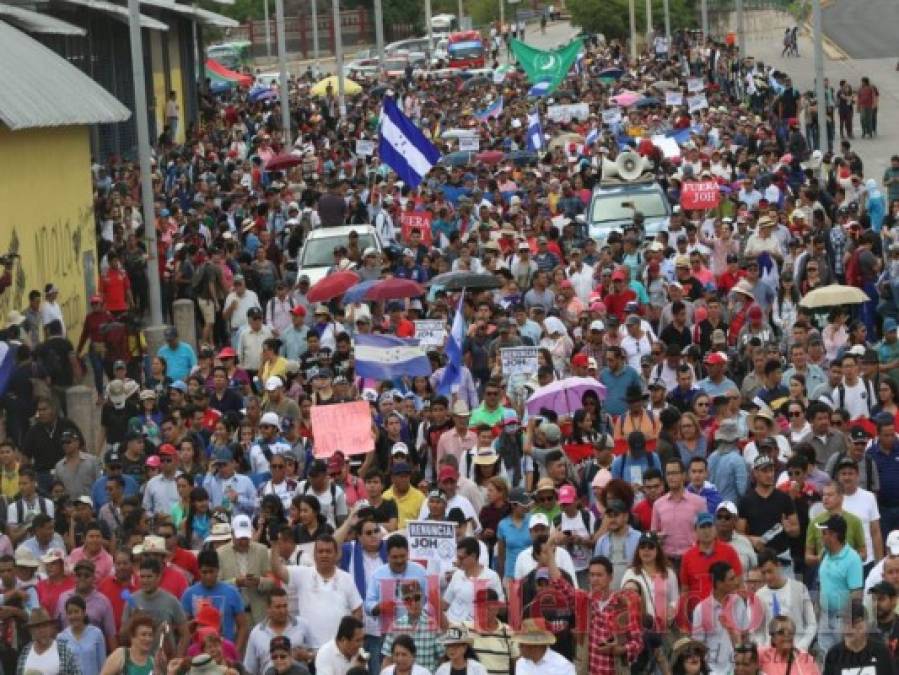 FOTOS: Así se desarrolló la marcha de la Plataforma en Tegucigalpa